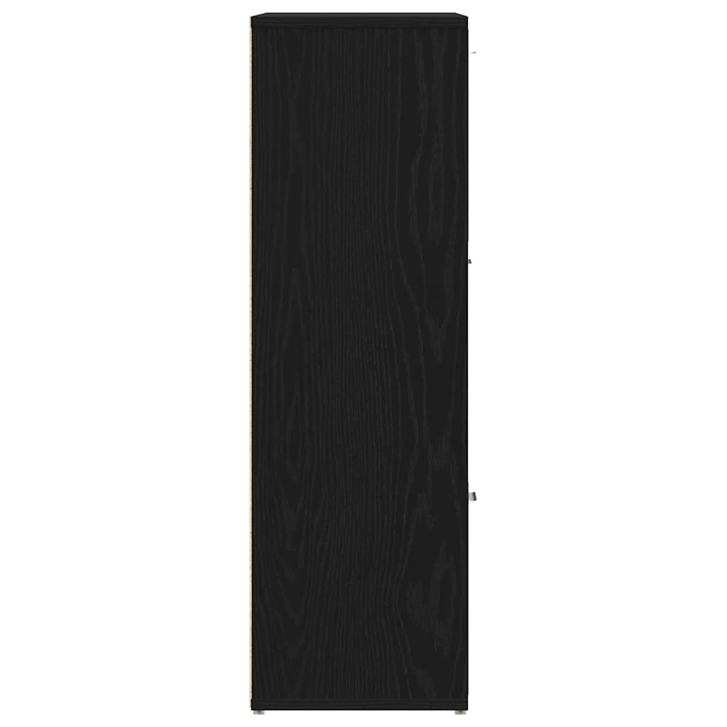 fekete tölgy szerelt fa könyvszekrény 90x28x90 cm