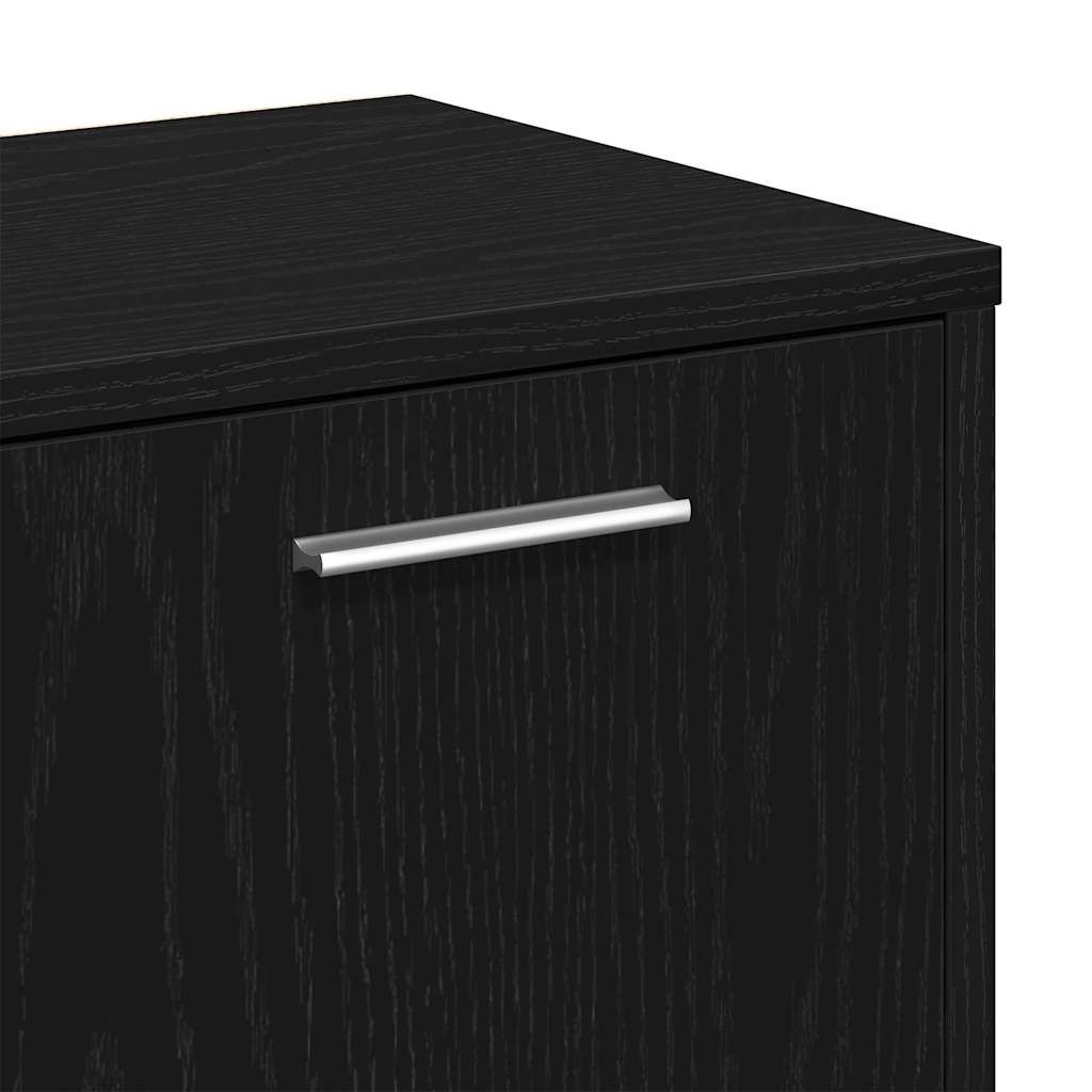 fekete tölgy szerelt fa könyvszekrény 90x28x90 cm