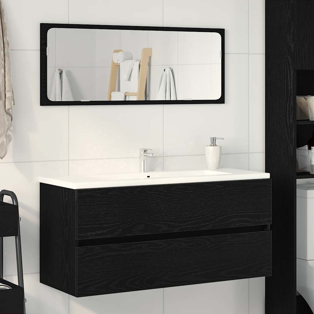 fekete tölgy forgácslap mosdószekrény 100 x 38,5 x 45 cm