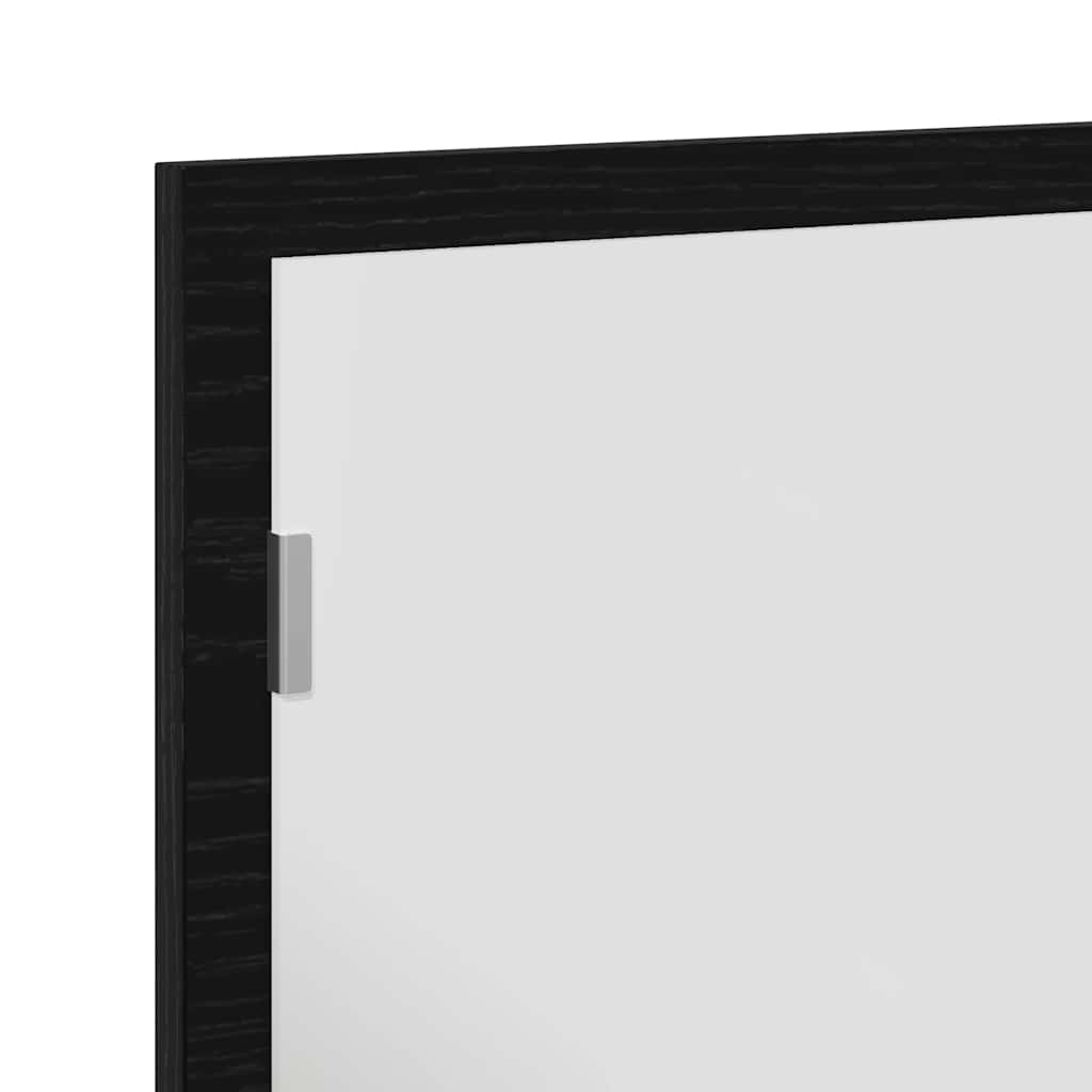 fekete tölgy fürdőszoba tükör LED világítással 60x8,5x37 cm