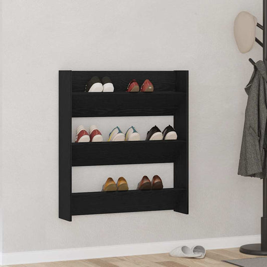 Fali cipőtartó 2 pcs Musta tammi 80 x 18 x 90 cm Faanyag