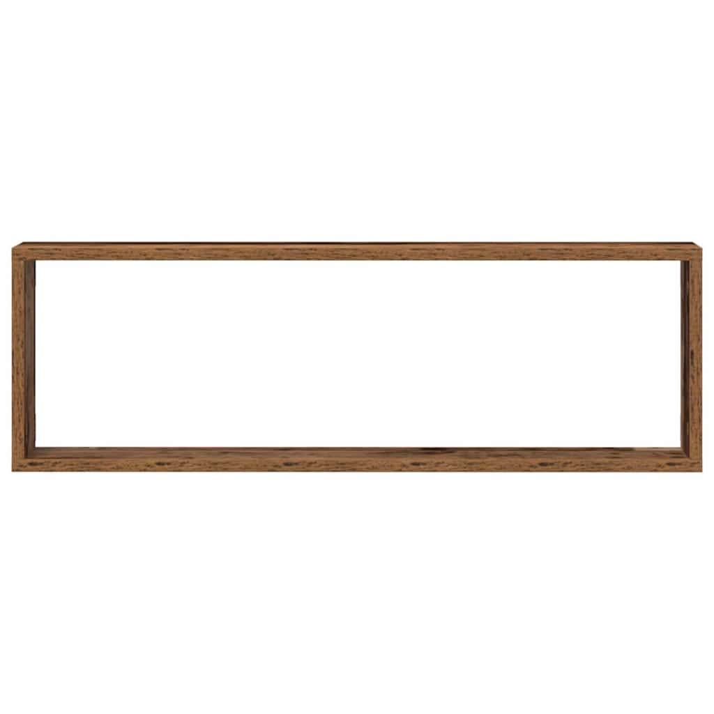 Fali Polc polcokkal 4 pcs Régi fa 80 x 15 x 26 cm Faanyag