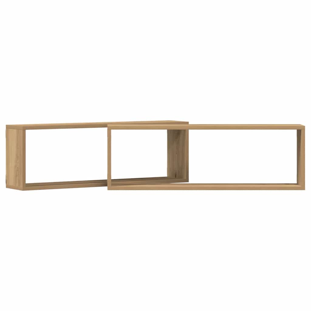 Fali Polc 2 pcs Kézműves tölgy 80 x 15 x 26 cm Faanyag
