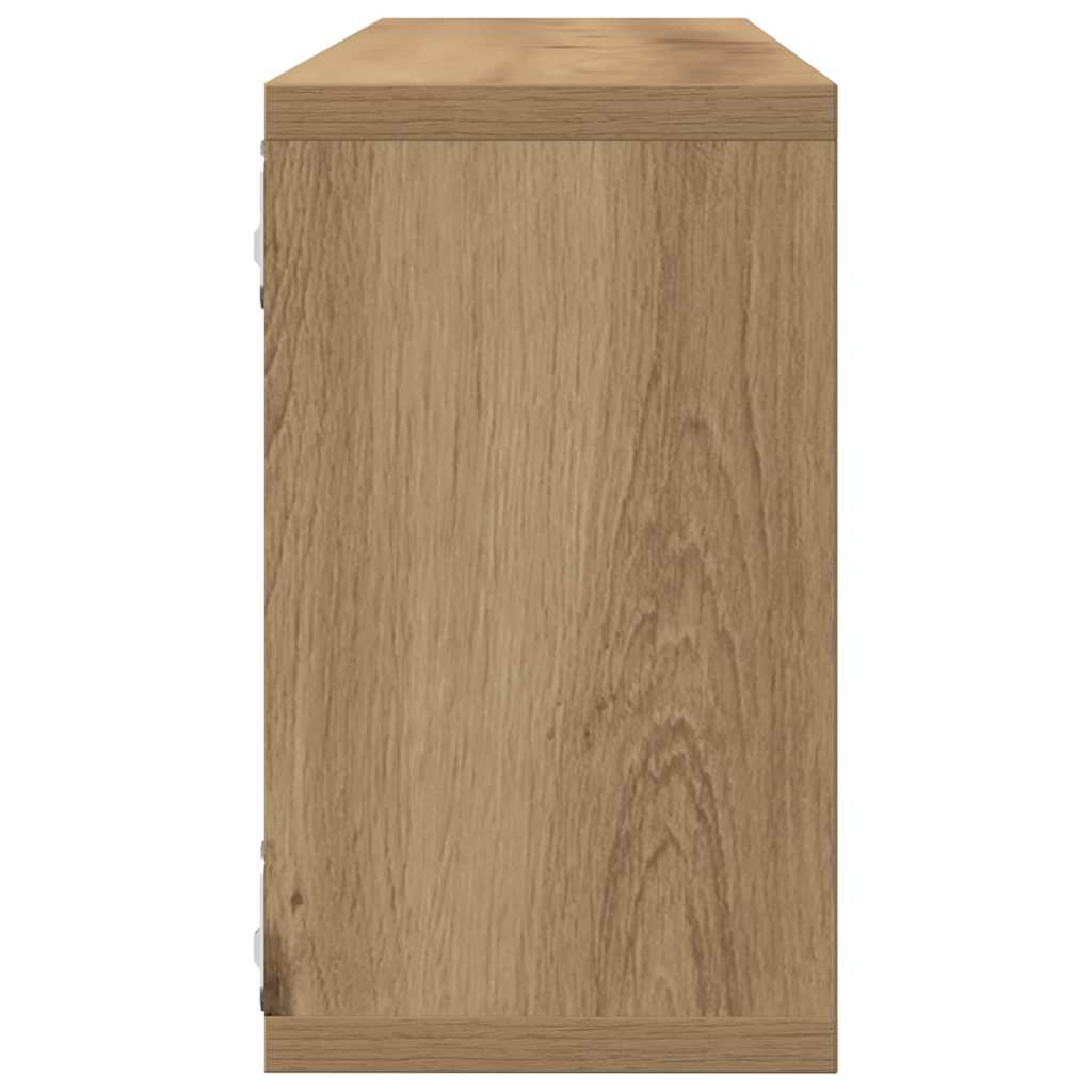 Fali Polc 2 pcs Kézműves tölgy 80 x 15 x 26 cm Faanyag