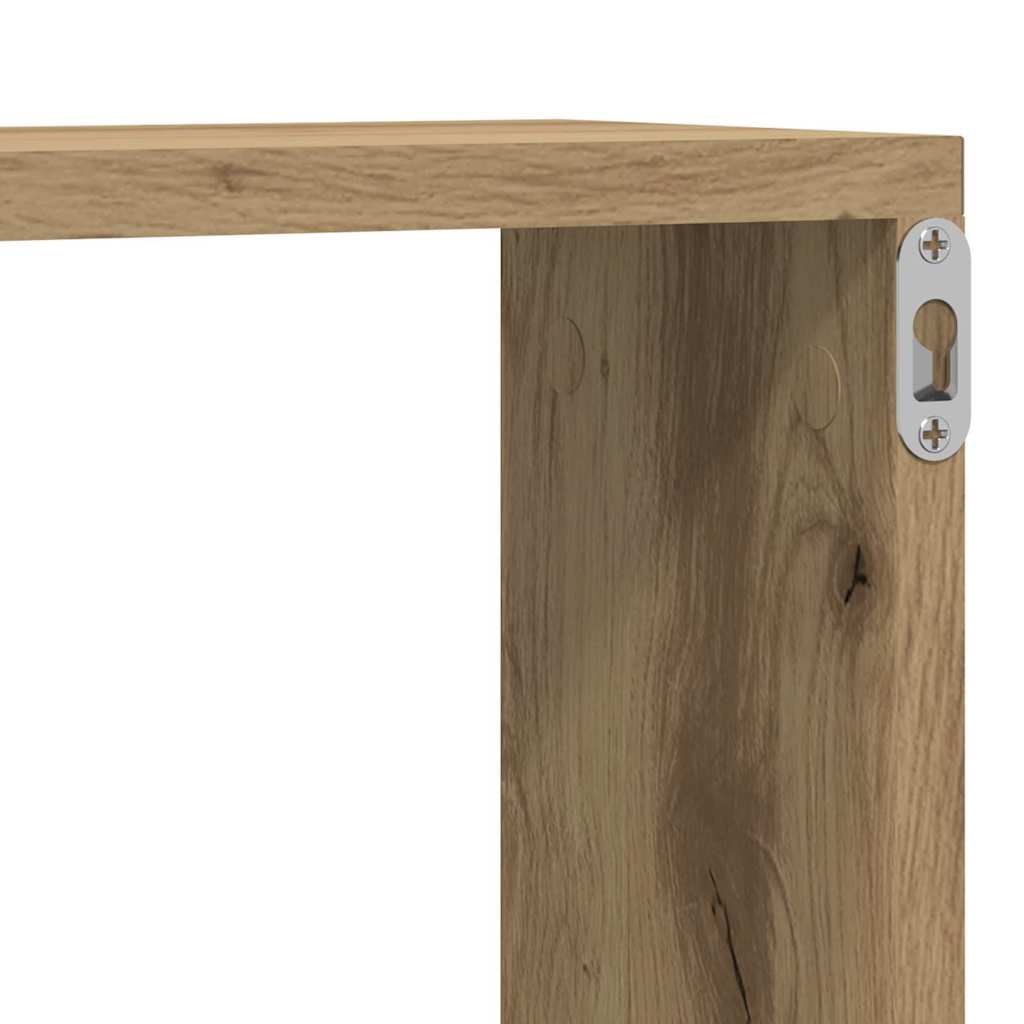 Fali Polc 4 pcs Kézműves tölgy 80 x 15 x 26 cm Faanyag