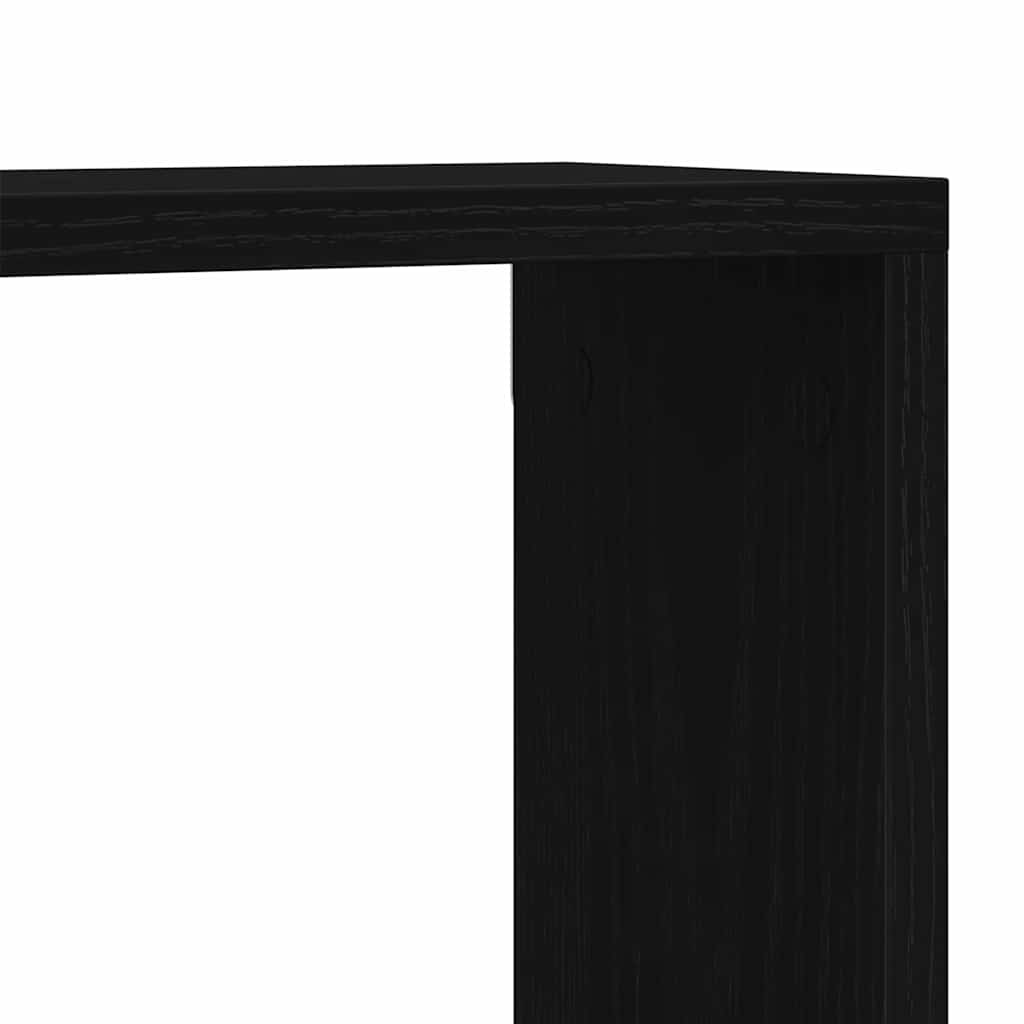 Fali Polcok polcokkal 2 pcs Musta tammi 60 x 15 x 23 cm Faanyag
