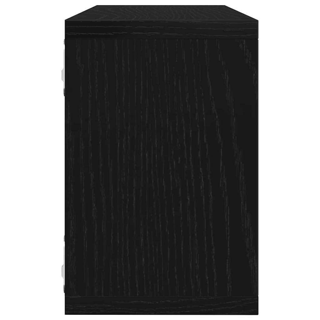 Fali Polcok polcokkal 2 pcs Musta tammi 60 x 15 x 23 cm Faanyag
