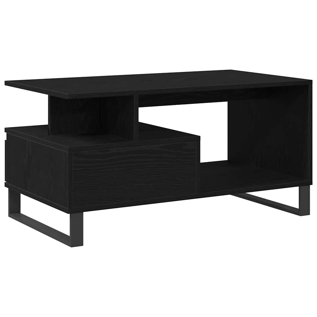 Dohányzóasztal with Drawer Musta tammi 90 x 49 x 45 cm Faanyag