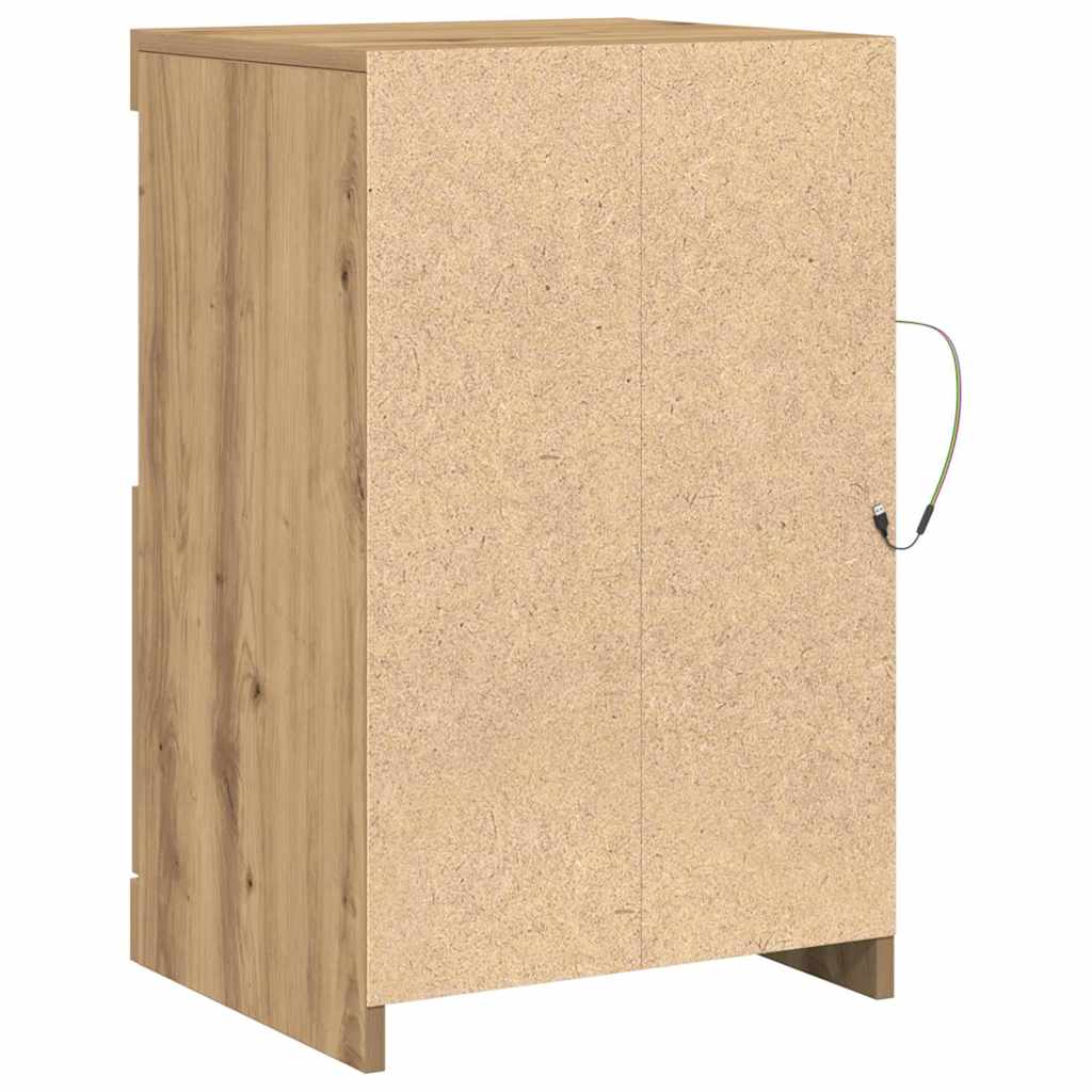Oldalsó szekrény 2 pcs kézműves tölgy 41 x 37 x 67 cm Faanyag