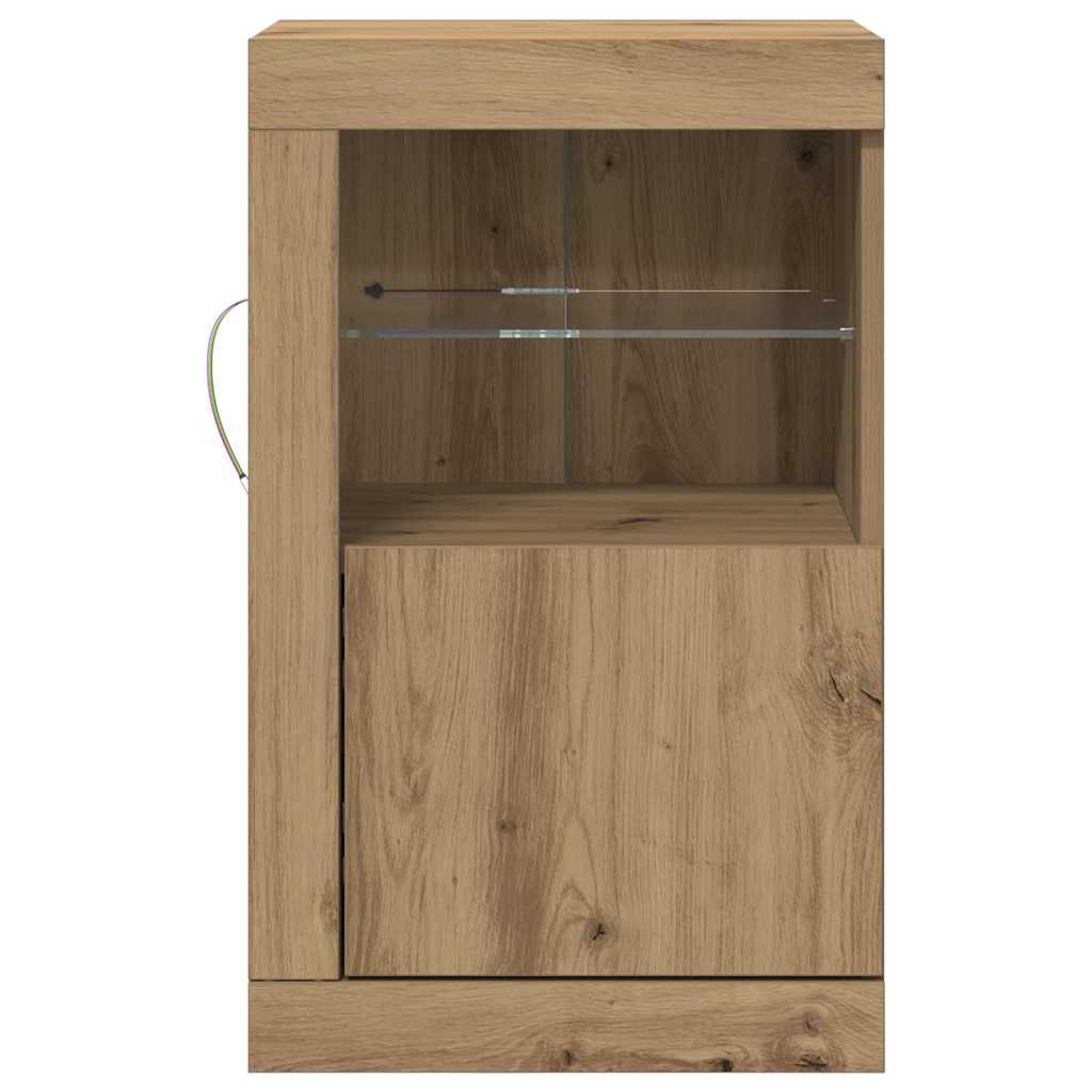 Oldalsó szekrény 2 pcs kézműves tölgy 41 x 37 x 67 cm Faanyag