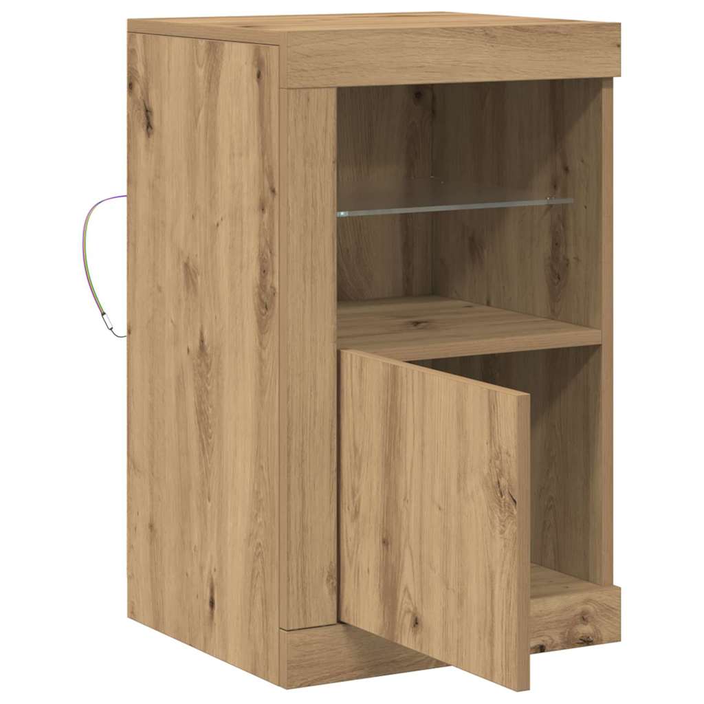Oldalsó szekrény 2 pcs kézműves tölgy 41 x 37 x 67 cm Faanyag