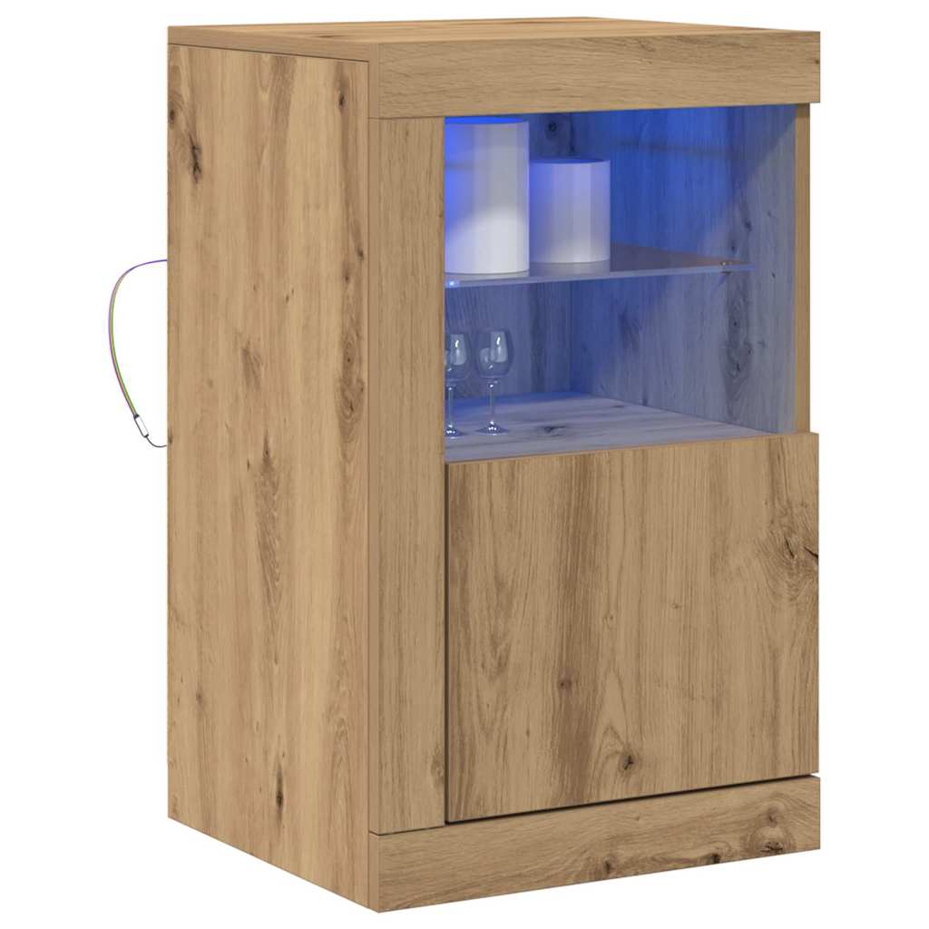 Oldalsó szekrény 2 pcs kézműves tölgy 41 x 37 x 67 cm Faanyag