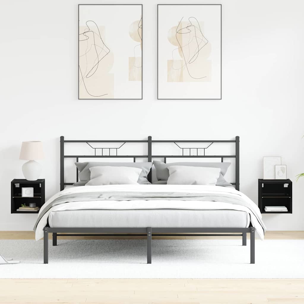 TV szekrény garnitúra 2 pcs Fekete 30 x 28,5 x 30 cm Faanyag