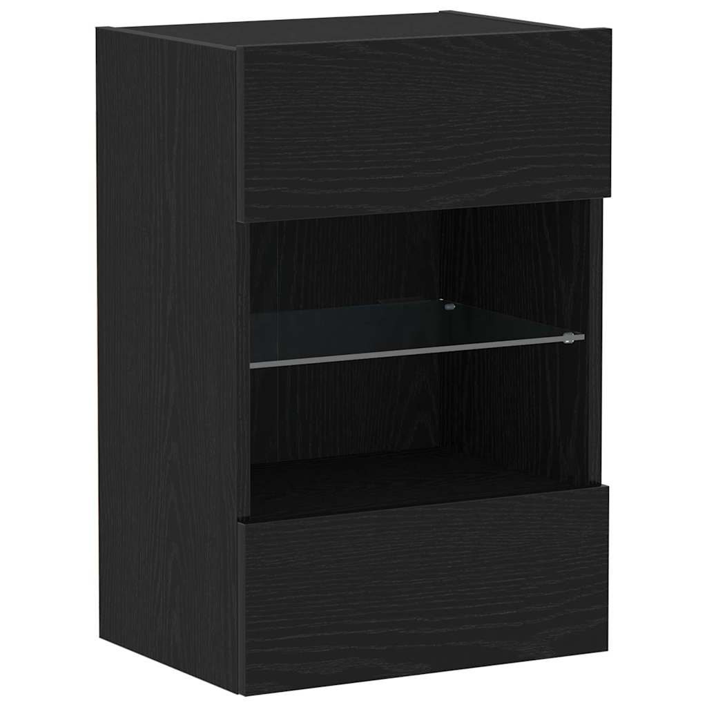 TV szekrény garnitúra 2 pcs Fekete 40 x 30 x 60,5 cm Faanyag