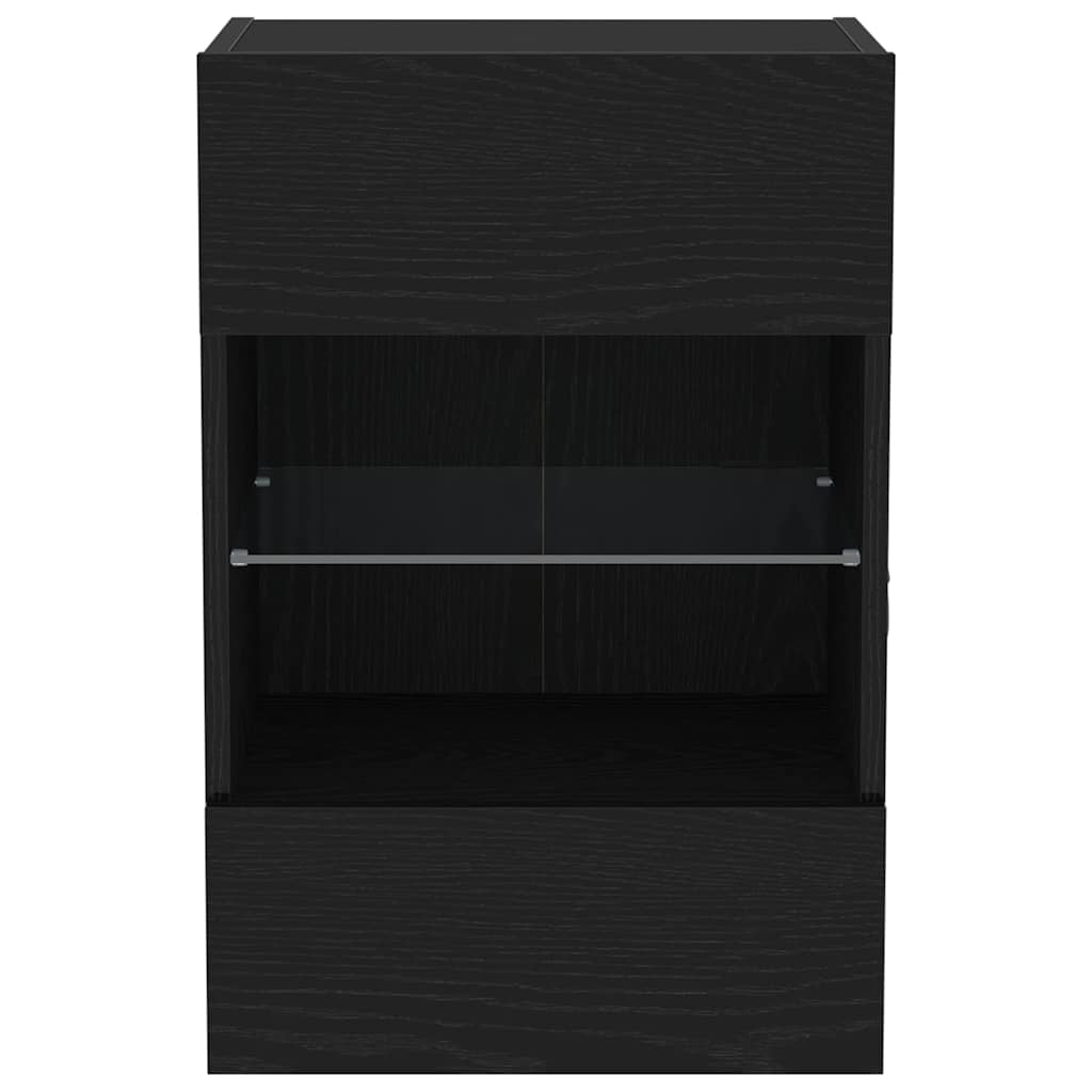 TV szekrény garnitúra 2 pcs Fekete 40 x 30 x 60,5 cm Faanyag