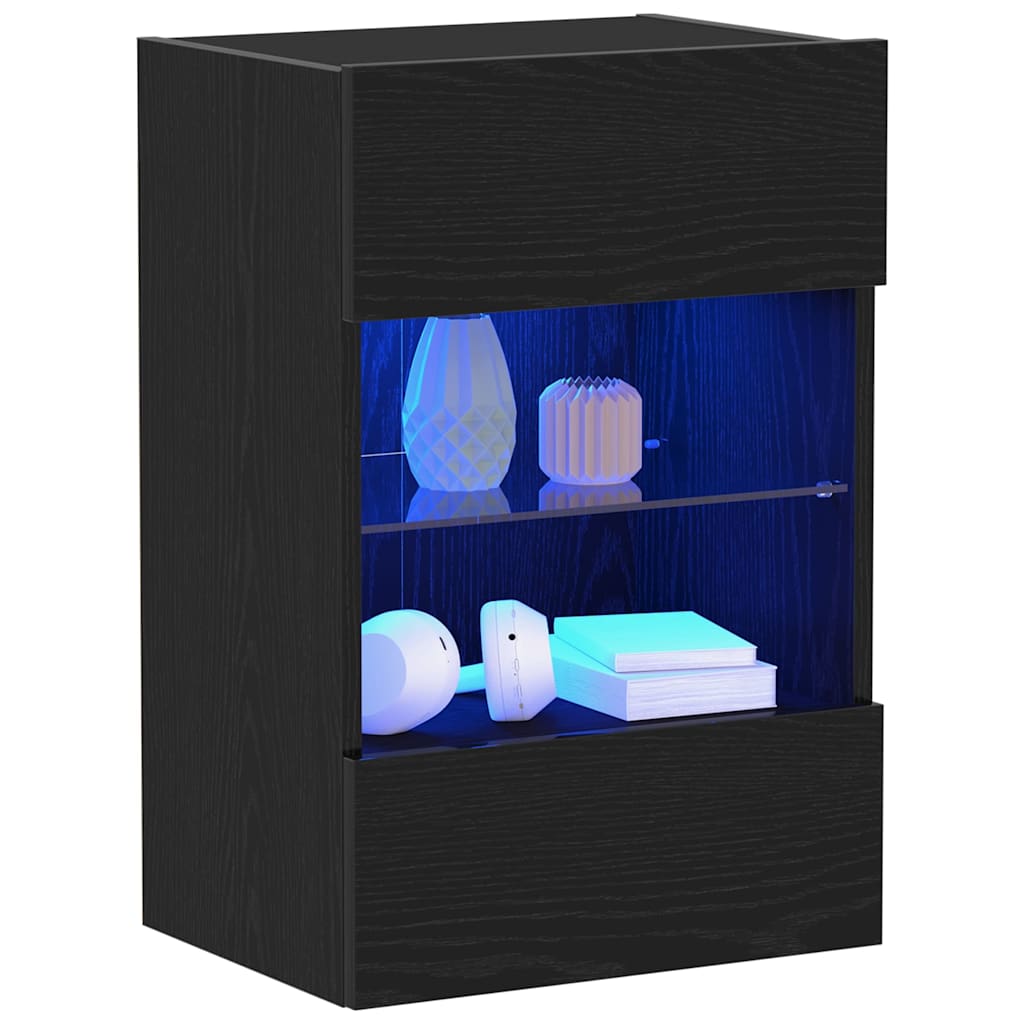 TV szekrény garnitúra 2 pcs Fekete 40 x 30 x 60,5 cm Faanyag