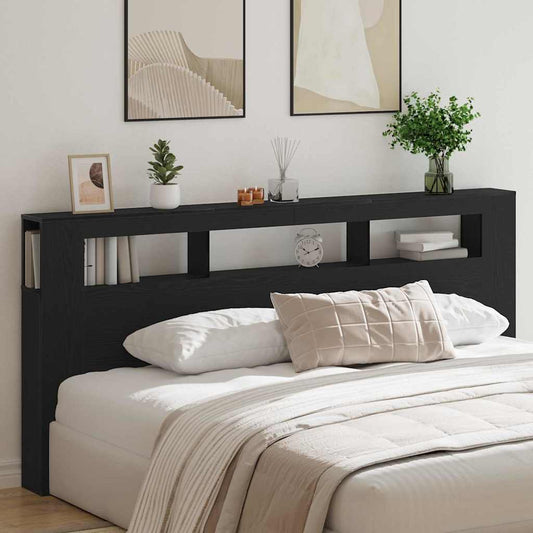 LED ágytámla Musta tammi 220 x 18.5 x 103.5 cm Faanyag