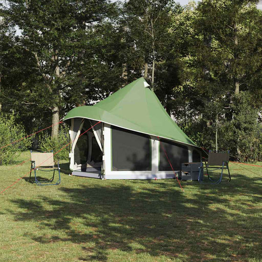 Családi Tipi sátor tetővel Zöld 404 x 370 x 270 cm