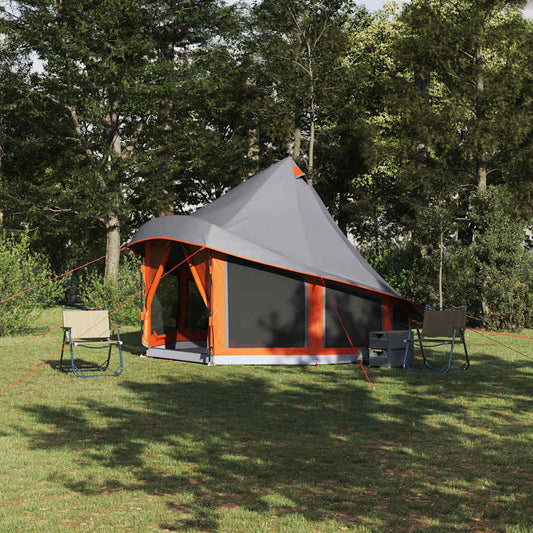 Családi Tipi sátor tetővel Szürke és narancs 404 x 370 x 270 cm