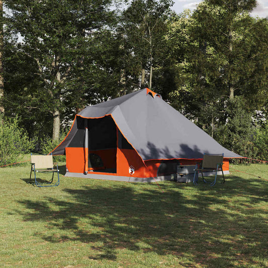 Családi Tipi sátor tetővel Szürke és narancs 358 x 296 x 258 cm