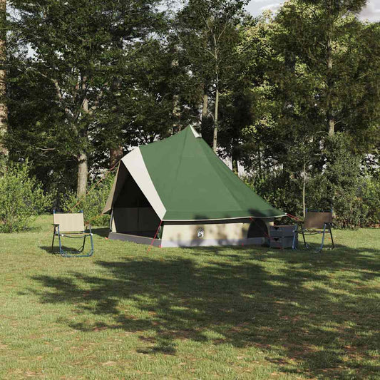 Családi Tipi sátor tetővel zöld és bézs 400 x 346 x 250 cm