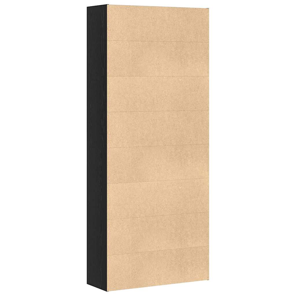 fekete tölgy szerelt fa könyvszekrény 80x30x189 cm
