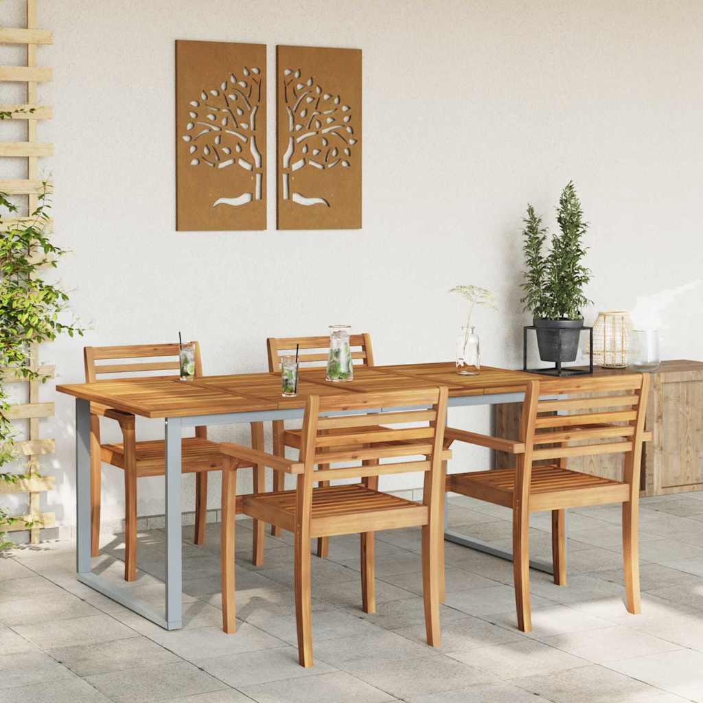 Kerti Étkezőasztal Szürke 180 x 90 x 75 cm