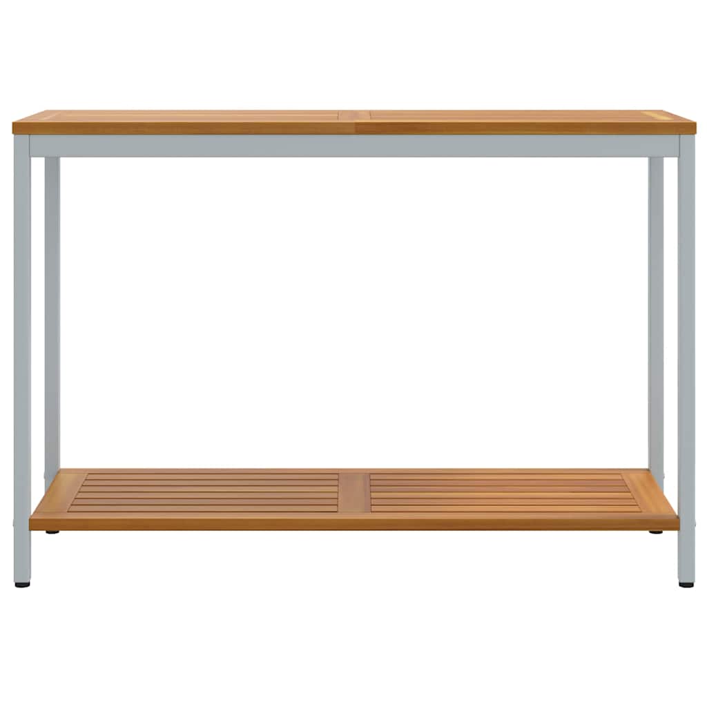 Kültéri Asztal tárolóval Természetes és Szürke 110 x 35 x 75 cm