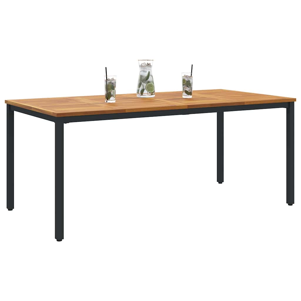 Kültéri asztalok Természetes és fekete 180 x 90 x 75 cm