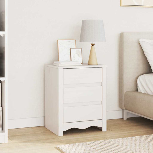 Éjjeliszekrény Drammen Fehér 45 x 35 x 56 cm Tömör fenyőfa