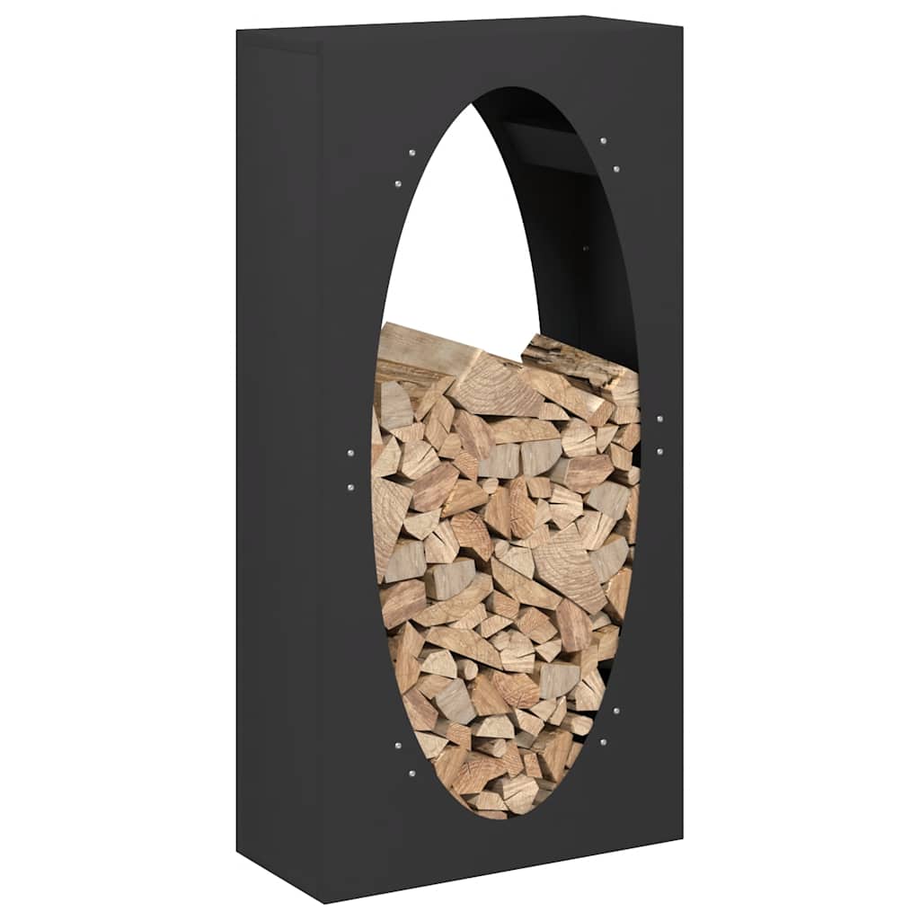 fekete hidegen hengerelt acél tűzifatároló 50x23x100 cm