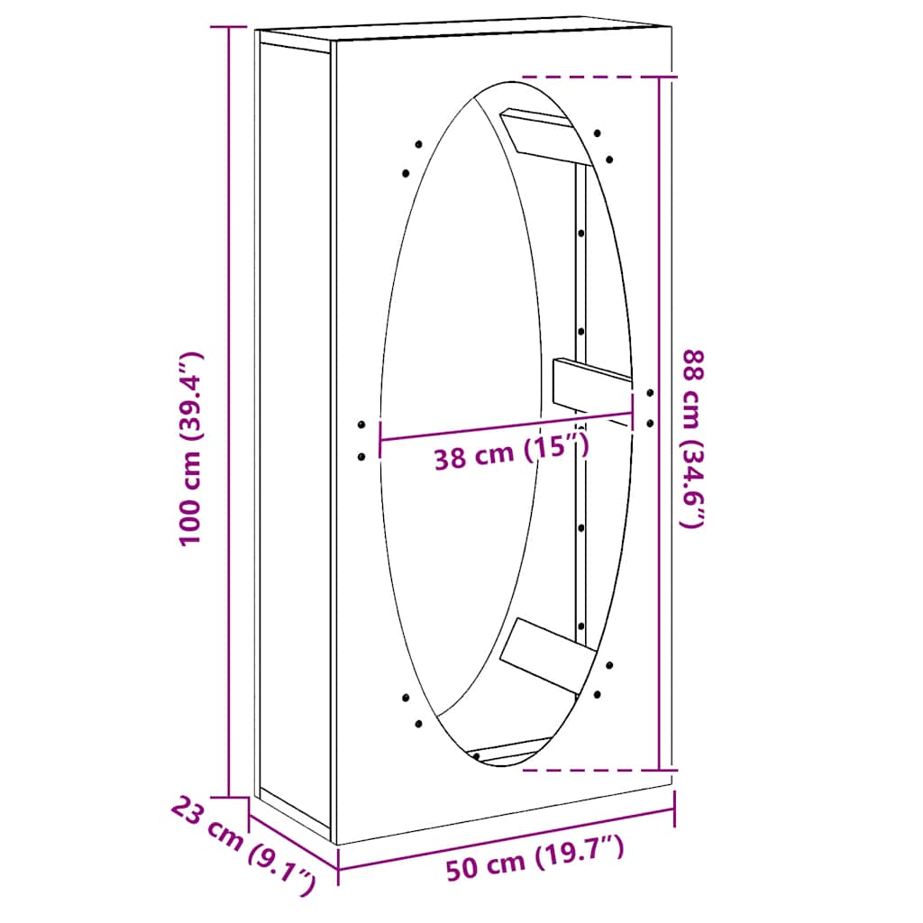 fekete hidegen hengerelt acél tűzifatároló 50x23x100 cm