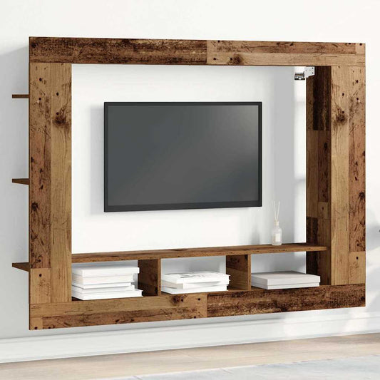 TV szekrény Falra szerelhető Régi fa 152 x 22 x 113 cm Faanyag
