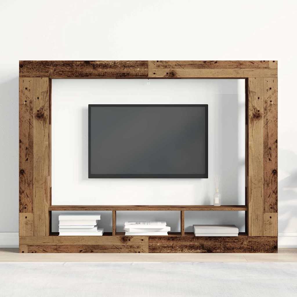 TV szekrény Falra szerelhető Régi fa 152 x 22 x 113 cm Faanyag