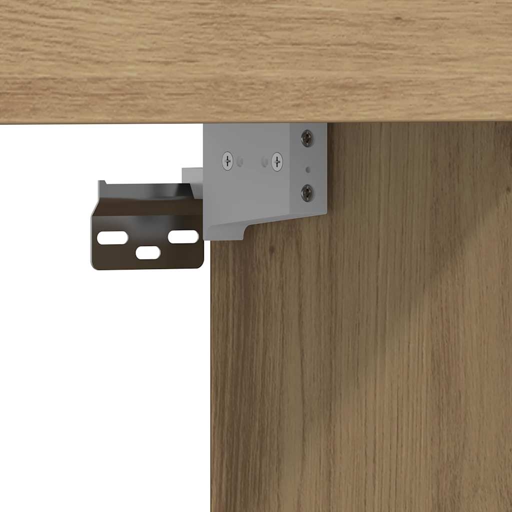 TV szekrény kézműves tölgy 152 x 22 x 113 cm Faanyag