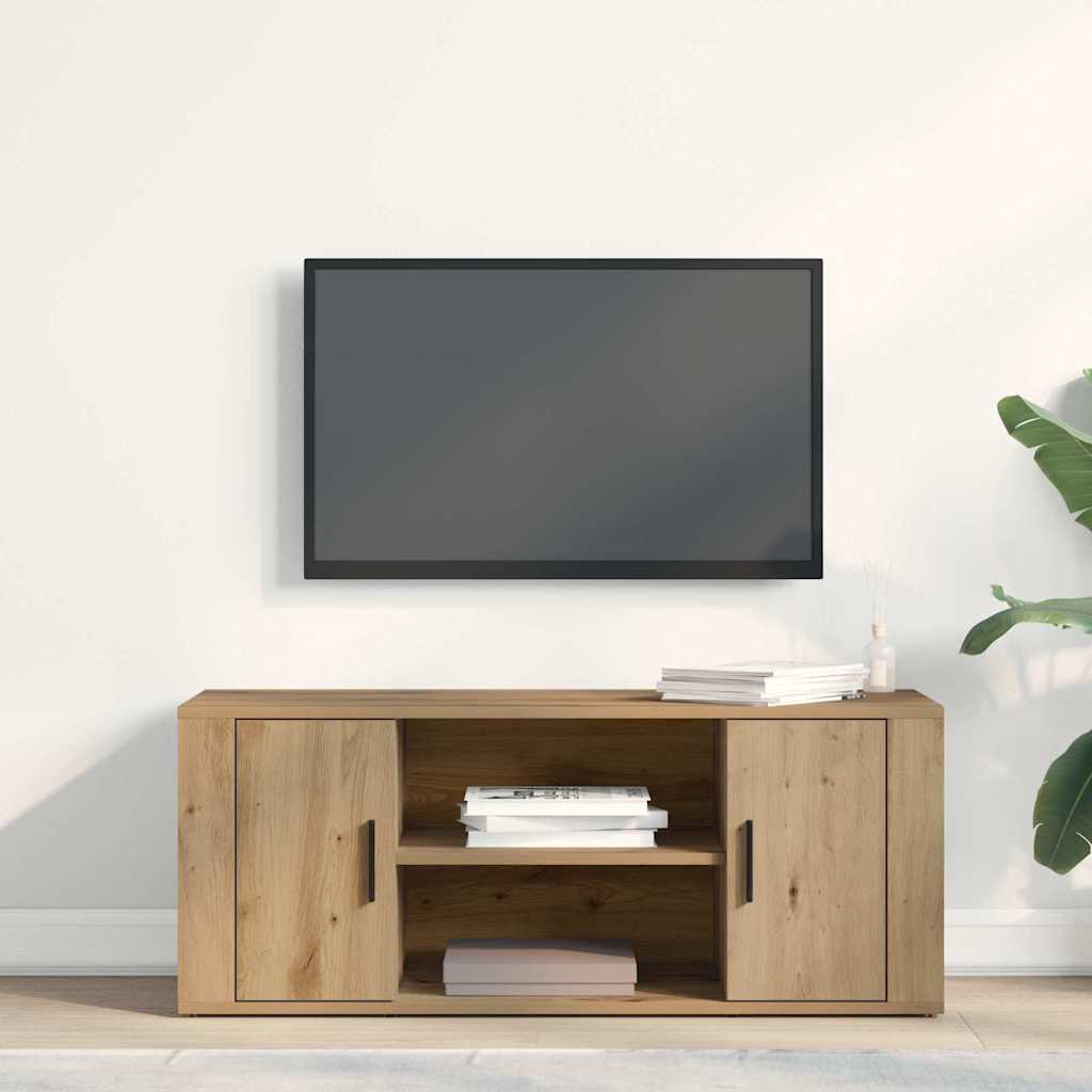TV szekrény kézműves tölgy 100 x 35 x 40 cm Faanyag