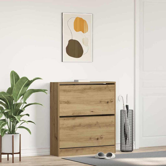 Cipőszekrény tárolóval Füstölt tölgy 80 x 21 x 87.5 cm Faanyag
