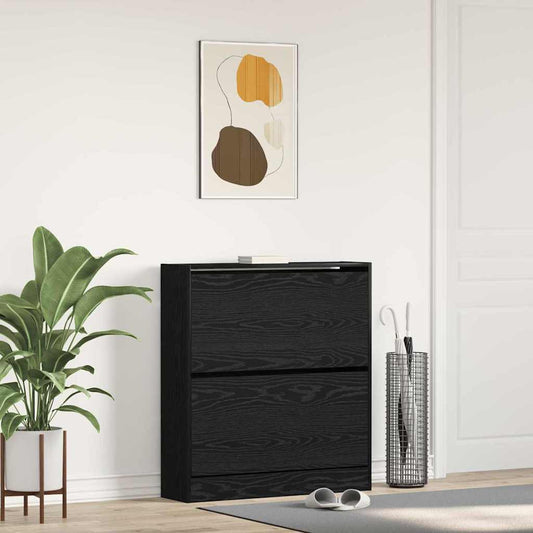 Cipőszekrény tárolóval Musta tammi 80 x 21 x 87.5 cm Faanyag