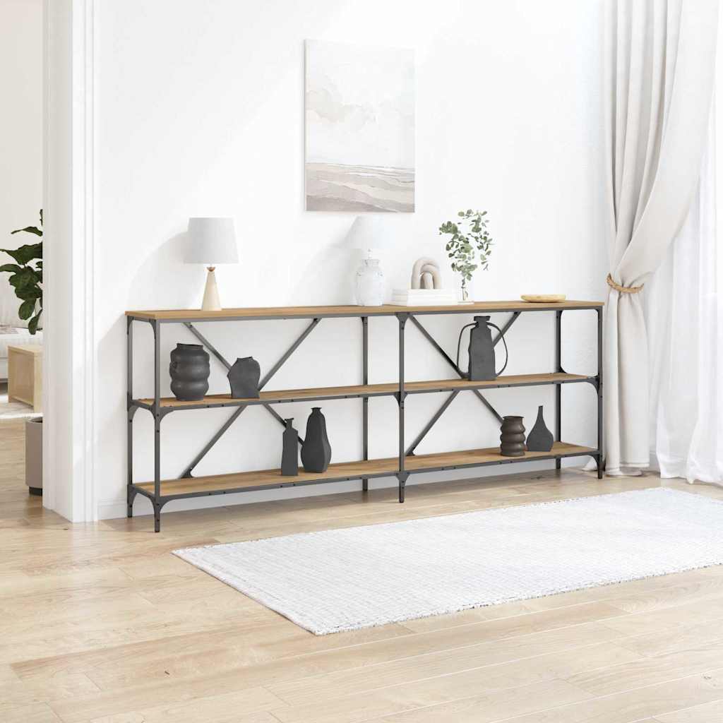 Konzolasztal polcokkal Egyéb kézműves tölgy 180 x 30 x 75 cm