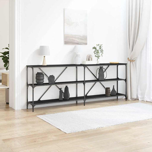 Konzolasztal polcokkal Egyéb Musta tammi 180 x 30 x 75 cm