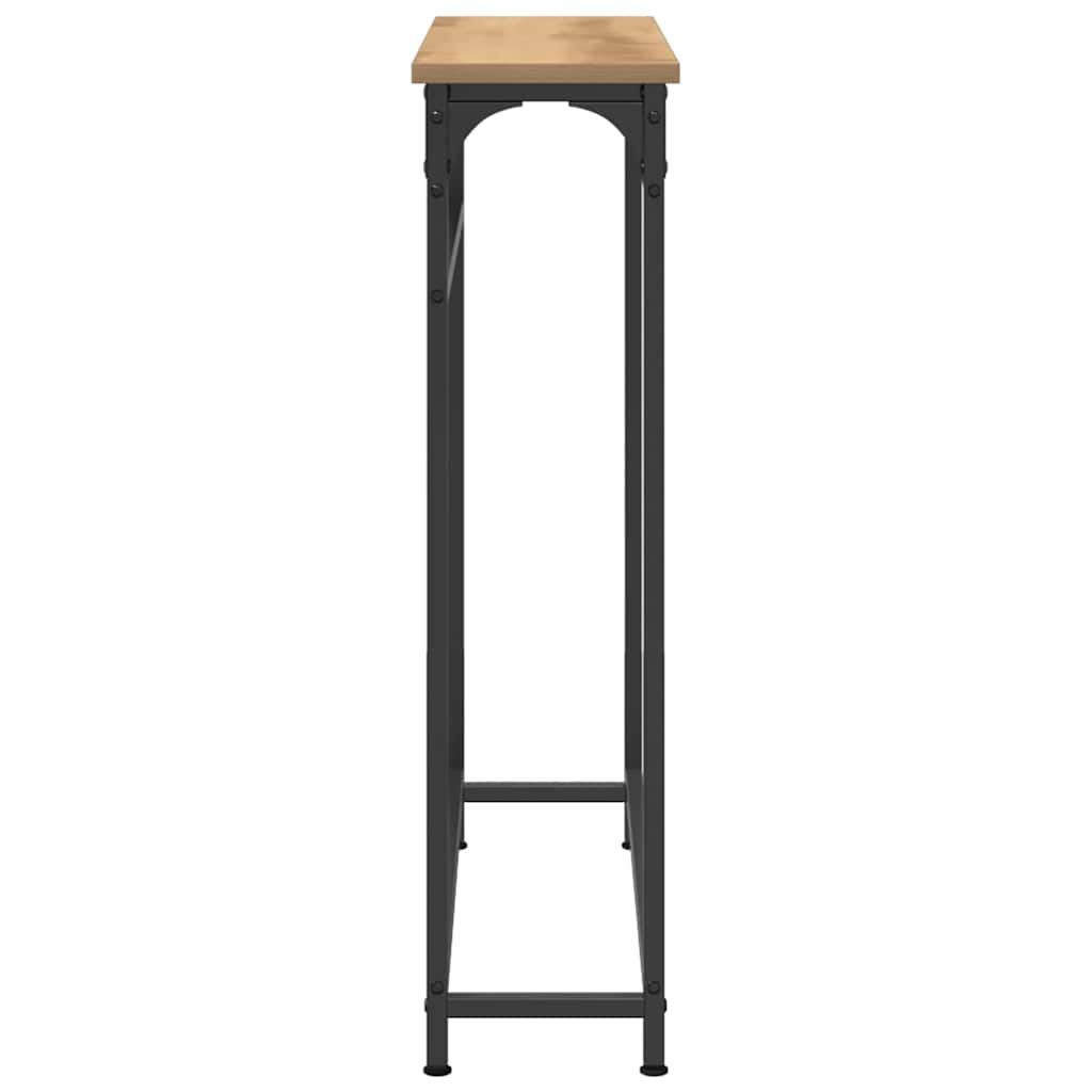Konzolasztal polcokkal kézműves tölgy 75 x 19.5 x 75 cm