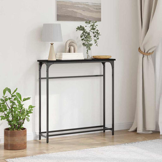 Konzolasztal Musta tammi 75 x 19.5 x 75 cm Műgyantás fa és fém