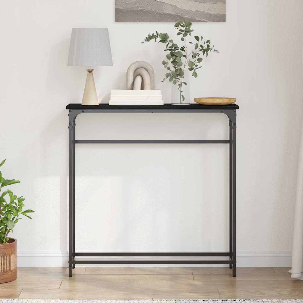 Konzolasztal Musta tammi 75 x 19.5 x 75 cm Műgyantás fa és fém