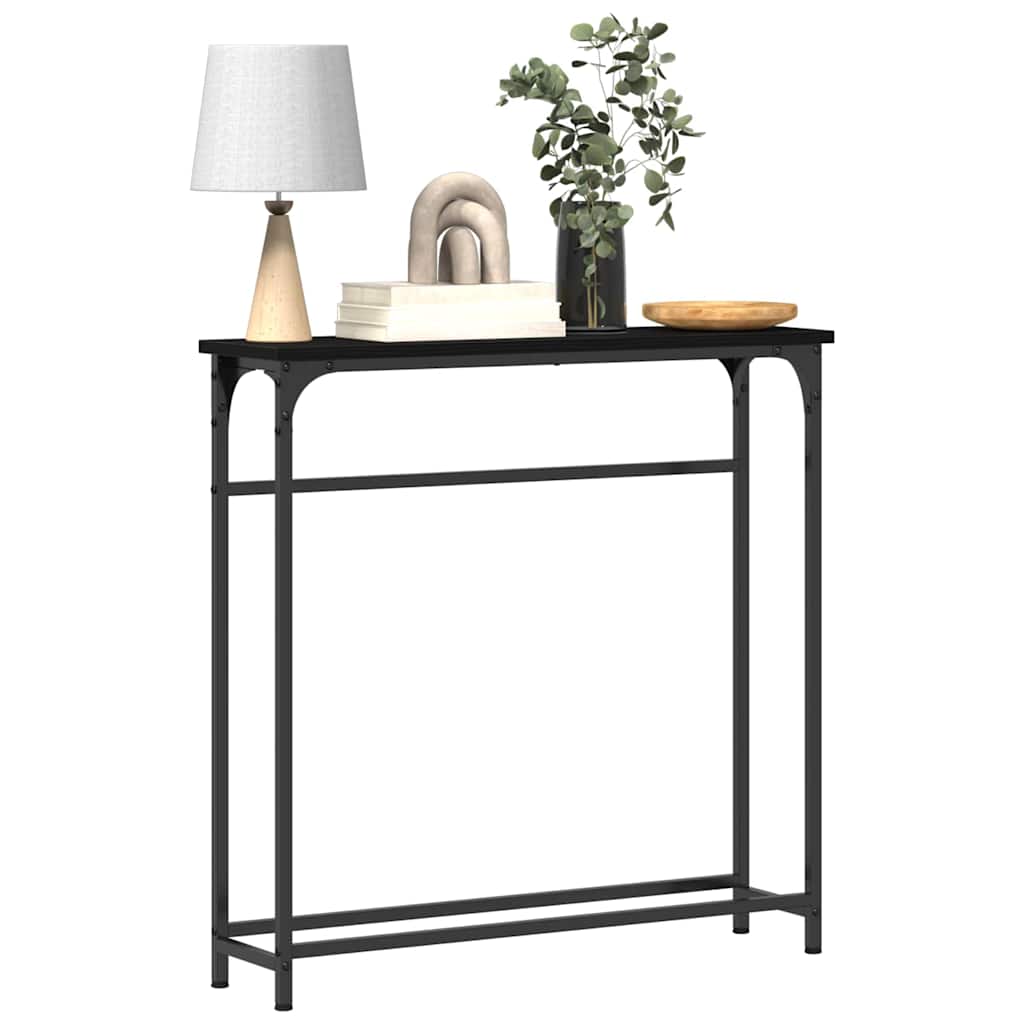 Konzolasztal Musta tammi 75 x 19.5 x 75 cm Műgyantás fa és fém