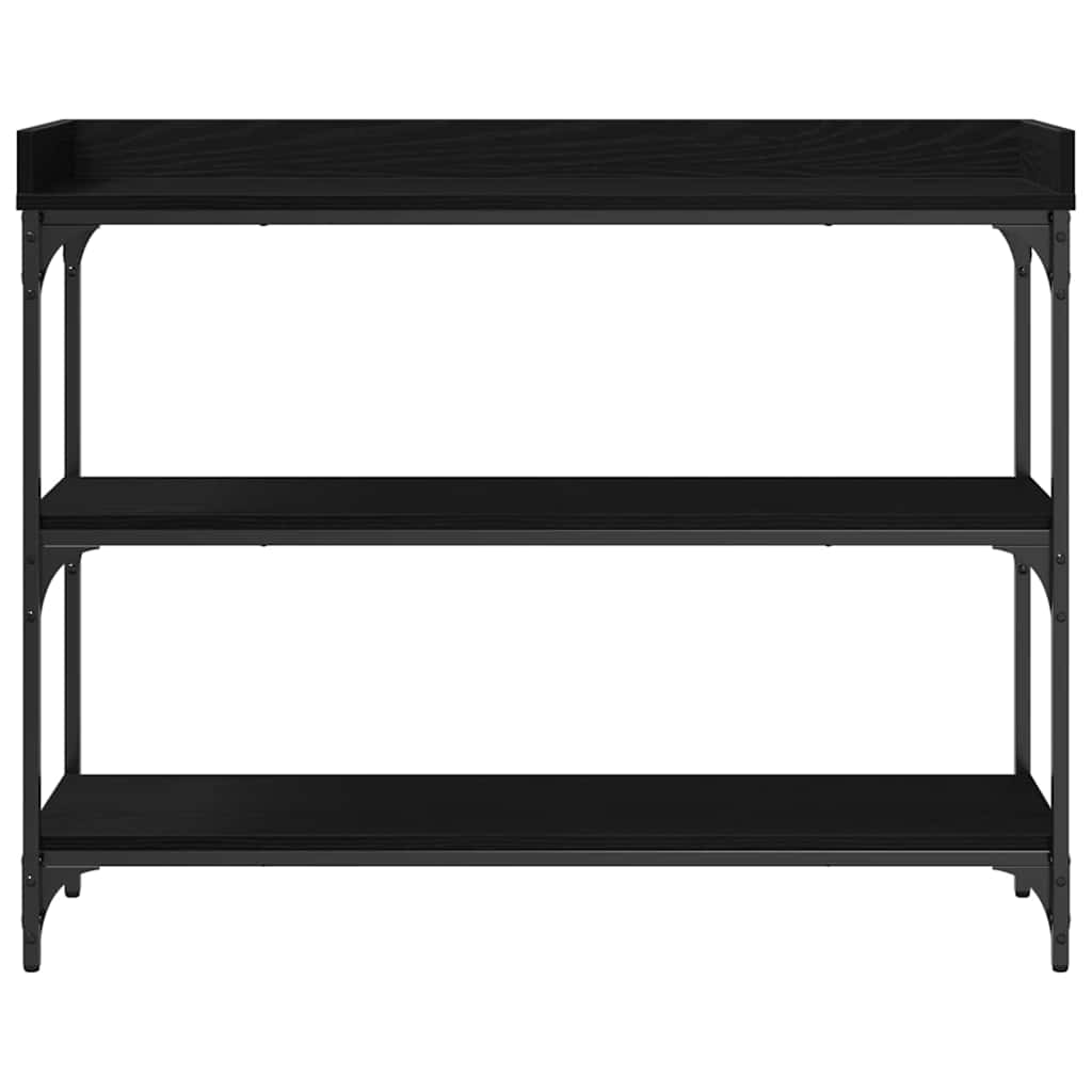 Konzolasztal Musta tammi 100 x 30 x 80 cm Műgyantás fa és fém