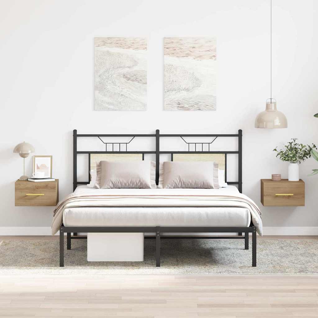 Éjjeliszekrény 2 pcs kézműves tölgy 35 x 35 x 20 cm Faanyag