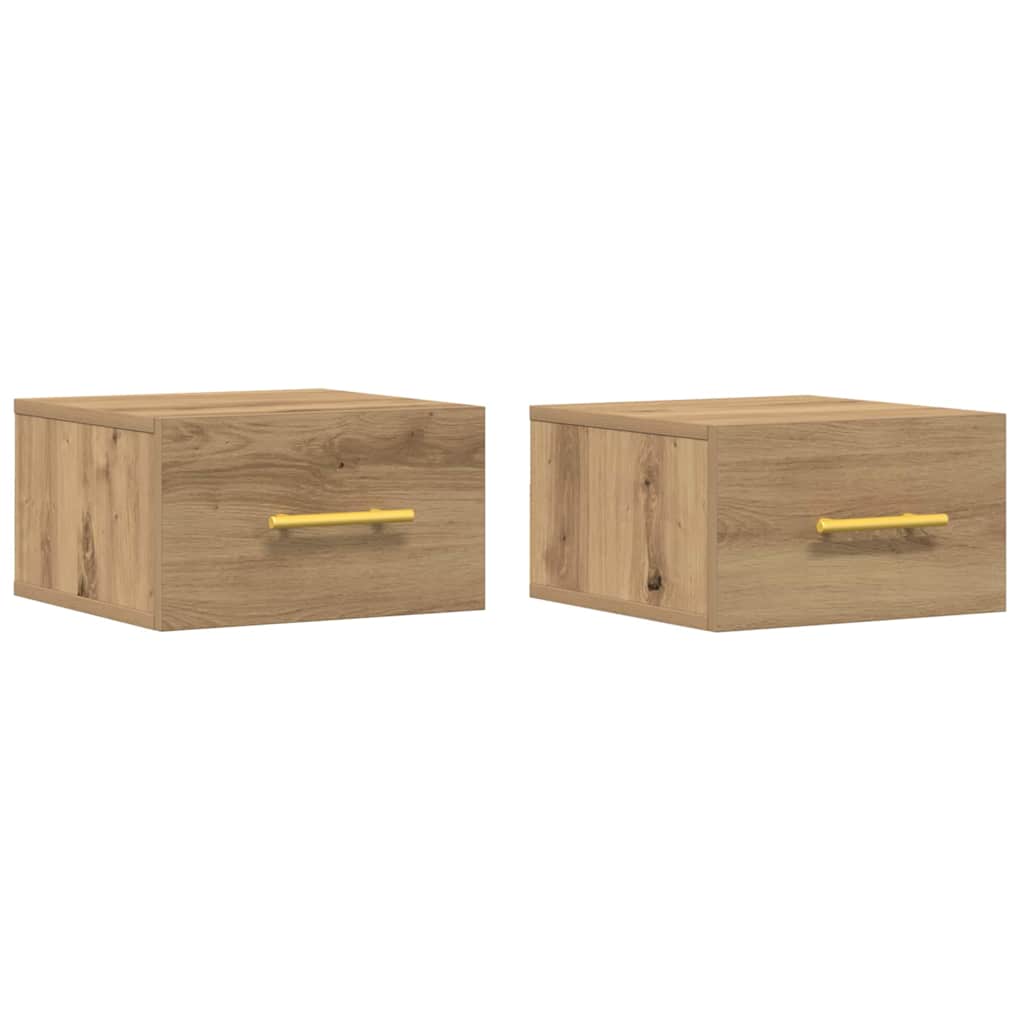 Éjjeliszekrény 2 pcs kézműves tölgy 35 x 35 x 20 cm Faanyag