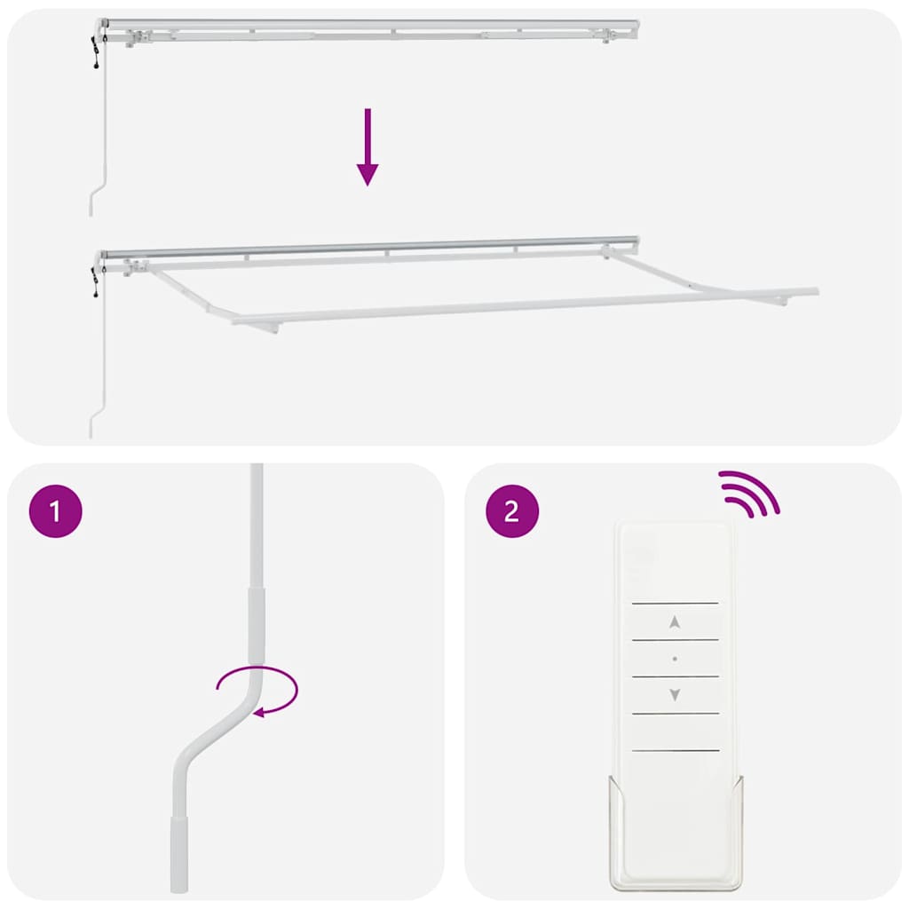 Behúzható napellenző Sokszínű 350 x 200 cm Pamut és Alumínium