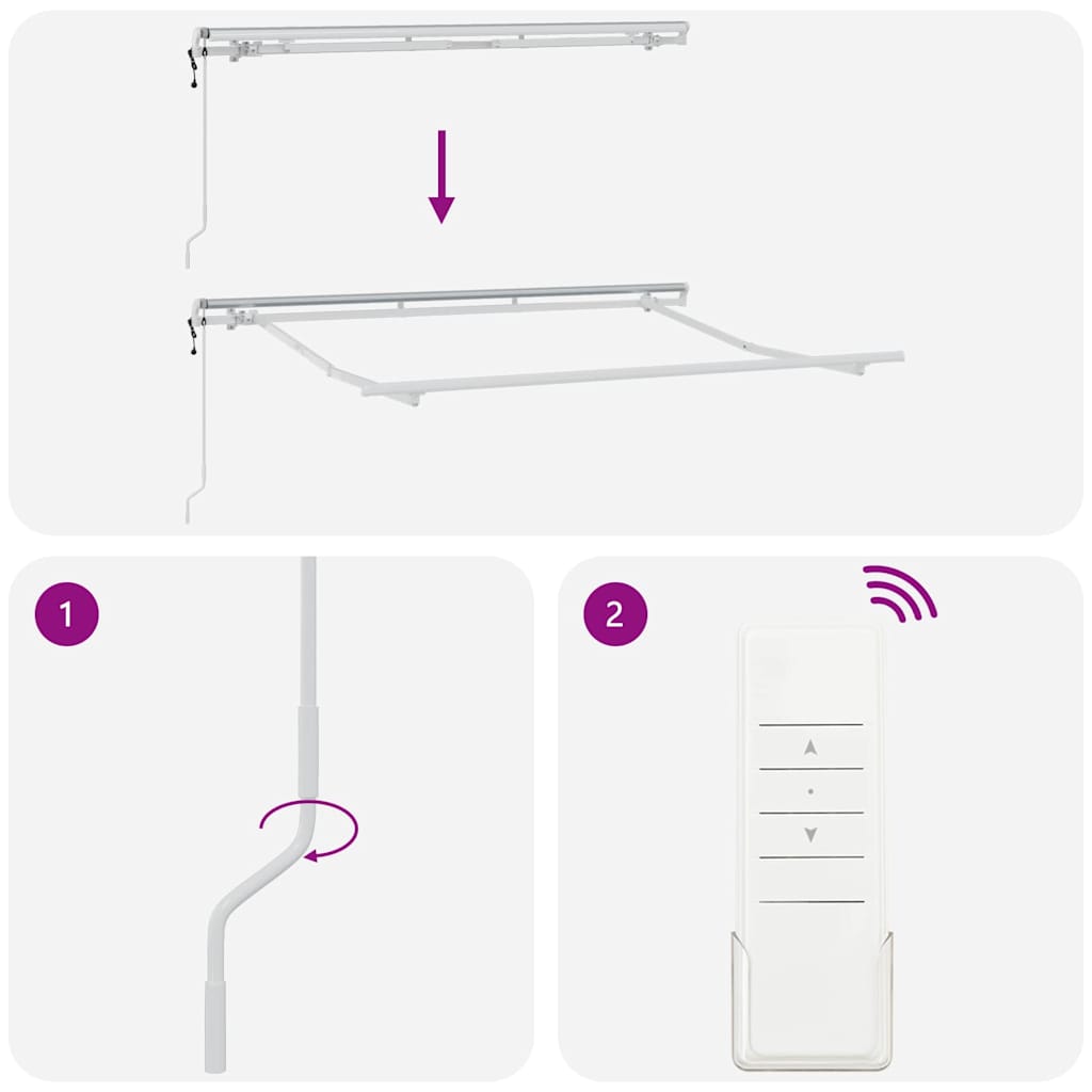 Behúzható napellenző Sokszínű 350 x 200 cm Pamut és Alumínium