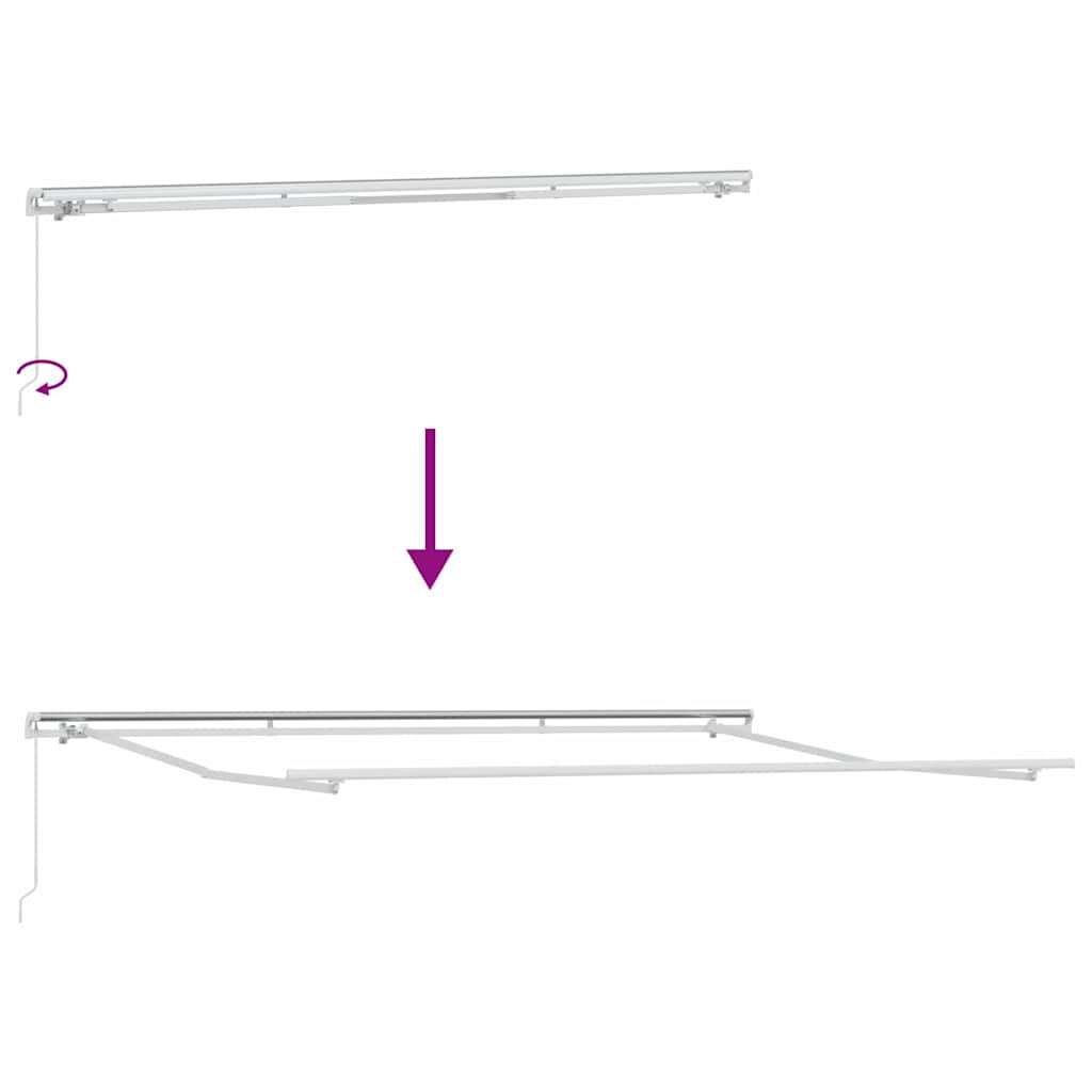 Behúzható napellenző Krém 400 x 200 cm Pamut és Alumínium